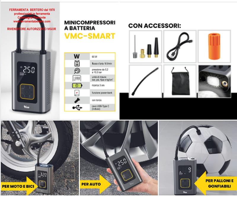 MINICOMPRESSORE PORTATILE EMERGENZA AUTO MOTO